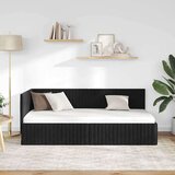 vidaXL Kotna postelja z vzglavjem Črna 90 x 200 cm Žamet | Shoptok.si