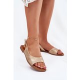 EVENTO Womens Sandals On Flat Heel Golden Weanise | Shoptok.si