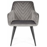 ModernHome TIKC-4 – Set 2 tapeciranih jedilnih stolov iz baršuna s naslonoma za roke, temnosiva | Shoptok.si
