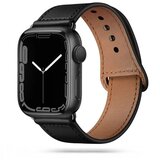 TECH-PROTECT LEATHERFIT narukvica za APPLE WATCH 4 / 5 / 6 / 7 / 8 / SE (38 / 40 / 41 MM) BLACK | Eponuda.ba