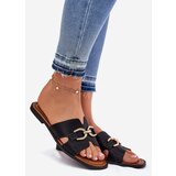 EVENTO Women's Flat Sandals With Decorative Detail Black Amiresna | shoptok.hr