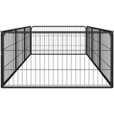  Ograda za pse s 8 panela crna 100 x 50 cm čelik obložen prahom | Eponuda.ba