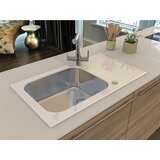 Alveus enojno in pol pomivalno korito z odcejalnikom Glassix UP 40 - črno kaljeno steklo (1123645) | Shoptok.si