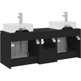  Set ormarića za kupaonicu 3 kom. Crna 49,5 x 41 x 62,5 cm | shoptok.hr