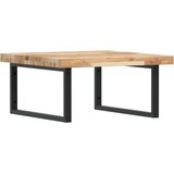  Zidna polica za umivaonik od čelika i masivnog bagremovog drva Smeđa 60 x 60 x 4 cm | Shoptok.si