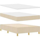 Box Spring krevet s madracem Krem mali dvostruki Tkanina | shoptok.hr