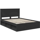  Konstrukcija postelje Črna 160 x 200 cm Masivno borovo les, (5000103871) | Shoptok.si