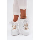 Boto Women's Platform Sneakers With Rhinestones White Panther Ocerdia | Shoptok.si