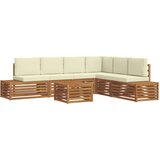  Set vanjskih sofa s jastukom 7 Komad Prirodna i krem | shoptok.hr