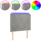 The Living Store led posteljno vzglavje svetlo sivo 83x16x118/128 cm žamet - led vzglavje, (21418558) | Shoptok.si