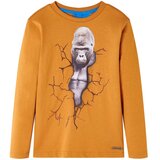  Dječja majica dugih rukava tamna oker 128 | shoptok.hr