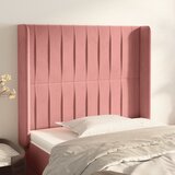 Uzglavlje s ušima ružičasto 83x16x118/128 cm baršunasto | shoptok.hr