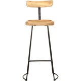 Furnova Barski stolčki 2 črni 49x43x103 cm trden mangov les, (21949292) | Shoptok.si