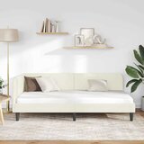  Kutni okvir kreveta Krema 90 x 190 cm Baršun | shoptok.hr