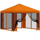 vidaXL Vrtni gazebo s stranskimi stenami 3 x 3 m Oranžna, (5000218904) | Shoptok.si