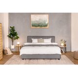 Bonami Selection Sivi tapecirani bračni krevet s prostorom za pohranu s madracem/letvičastim okvirom 160x200 cm Myra Slim Line - | shoptok.hr