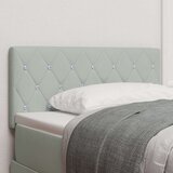 vidaXL Glava postelje s kristalno gumbasto oblazinjenje svetlo siva 90 cm iz žamet | Shoptok.si