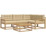  Set vanjskih sofa 5 pcs Bijela i bež 79 x 79 x 37 cm Poliester | Eponuda.com