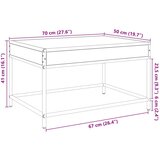 vidaXL Stolić s beskonačnim LED svjetlima boja hrasta 70x50x41 cm | shoptok.hr