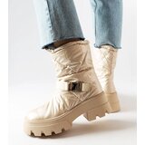 Gemre Beige Patent Snow Boots Ambretta | Shoptok.si