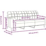 vidaXL Kavč trosed z okrasnimi blazinami roza 180 cm žamet | Shoptok.si