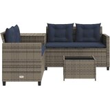  Vrtna sofa sa stolom i jastucima L-oblika siva poli ratan | Shoptok.si