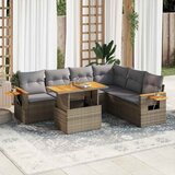 vidaXL 6-dijelni set vrtnih sofa s jastucima bež od poliratana bagrem | shoptok.hr