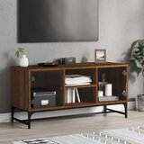 TV ormarić sa staklenim vratima smeđa boja hrasta 102x37x50 cm | shoptok.hr
