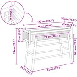  Vrtni saksija s držačem Prirodna 100 x 38 x 74 cm Bambus | shoptok.hr