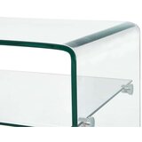  Klubska mizica prozorna 98x45x31 cm kaljeno steklo | Shoptok.si