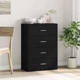 vidaXL Komoda črna 60x31x84 cm inženirski les | Shoptok.si