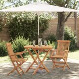 vidaXL 3-dijelni Sklopivi Vrtni Bistro Set od Čvrstog Drva Akacije | shoptok.hr