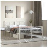 vidaXL Metalni okvir kreveta uzglavlje i podnožje bijeli 150 x 200 cm Cijene
