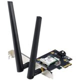 Asus PCE-BE6500 Tri-Band WiFi 7 (802.11be), BT 5.4, 6GHz, 160MHz, 4096-QAM, WPA3, 2 zunanji anteni, PCIe mrežna kartica - 90IG09G0-MO0B00 | Shoptok.si