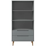  Regal za knjige MOLDE sivi 85x35x170,5 cm od masivne borovine | Eponuda.com