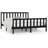  Za krevet od masivnog drva crni 200 x 200 cm | shoptok.hr