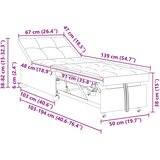  Krevet-sofa na razvlačenje Sivo-smeđa 194 x 50 x 82 cm tkanina | shoptok.hr