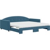 vidaXL izvlečna dnevna postelja z vzmetnicami modra 100x200 cm žamet, (20936899) | Shoptok.si