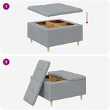  Otoman za pohranu Svijetlo siva 80 x 80 x 45 cm tkanina | shoptok.hr