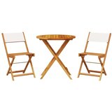 vidaXL 3-dijelni bistro set od tkanine i masivnog drva krem bijelim | shoptok.hr