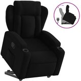  Naslonjač na podizanje od tkanine crni | shoptok.hr