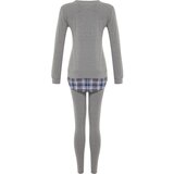 Trendyol Gray Heart Printed Tshirt-Leggings, Knitted Pajamas Set | ePonuda.com
