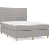  Krevet box spring s madracem svjetlosivi 140x200 cm od tkanine | shoptok.hr