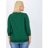 Fashion Hunters Green and black plain plus size sweatshirt with Charliza inscriptions Cene