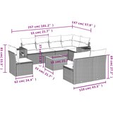  9-dijelni set vrtnih sofa od poliratana s jastucima sivi | shoptok.hr