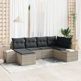 vidaXL 6 Kosovna Vrtna Garnitura z Blazinami Svetlo Siva Poly Ratan | Shoptok.si