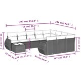  11-dijelni set vrtnih sofa od poliratana s jastucima bež | shoptok.hr