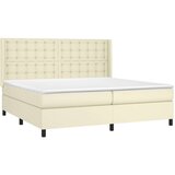  Krevet box spring s madracem LED krem 200x200cm od umjetne kože | shoptok.hr