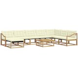  Set vanjskih sofa 9 kom. Bijela i krem Čvrsto drvo akacije | shoptok.hr