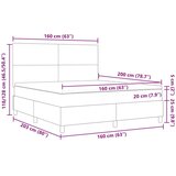  Kovinski okvir s vzmetnico Temno siva 160x200 cm Žametna tkanina, (22081637) | Shoptok.si